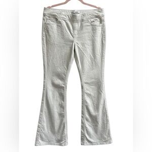 Free People Ivory Corduroy pull on Flared Pants Stretch No Pockets Women